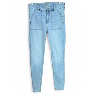 American Eagle Women's Size 8 High Rise Jegging Utility Patch Pocket Denim Jeans